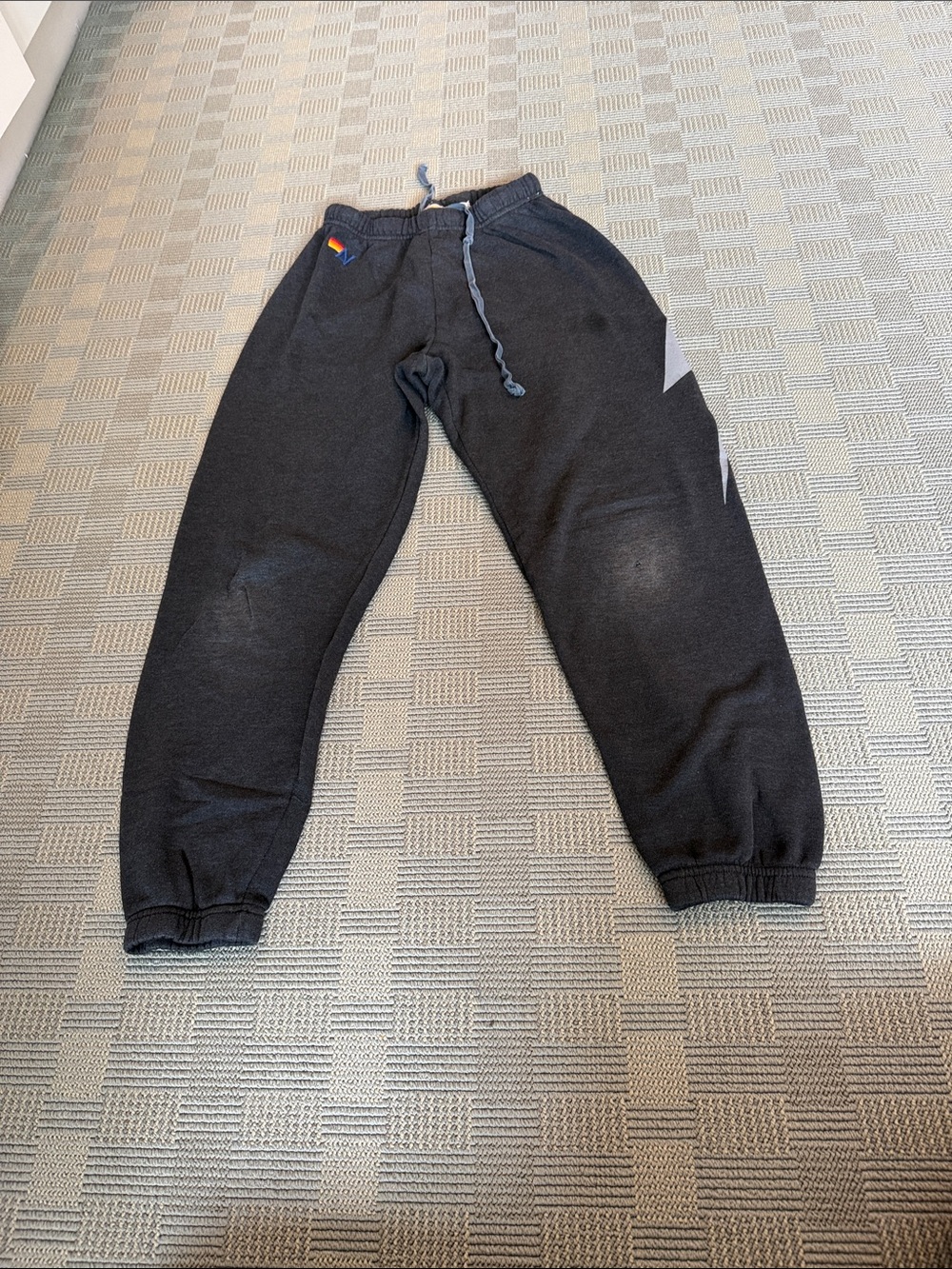 Aviator Nation Black Jogger Sweatpants with Lightning Accent